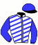 casaque portée par Criado M. jockey du cheval de course JOB DES CARREAUX, information pmu ZETURF