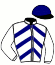 casaque portée par Denechere R. W. jockey du cheval de course GOLGOTHA, information pmu ZETURF