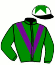 casaque portée par Romary Mlle M. jockey du cheval de course BEAU DIAMANT (FR), information pmu ZETURF