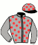 casaque portée par Metivier E. jockey du cheval de course TORONTAS (FR), information pmu ZETURF