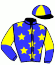 casaque portée par Mendizabal I. jockey du cheval de course PLONTIER, information pmu ZETURF