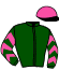casaque portée par Foulard Mlle L. jockey du cheval de course SLAYER, information pmu ZETURF