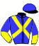 casaque portée par Crespel D. jockey du cheval de course EL POPOF, information pmu ZETURF