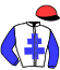 casaque portée par Vimond N. jockey du cheval de course HELDIEN ALFA, information pmu ZETURF