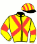casaque portée par Sanchez Gar. jockey du cheval de course GIBOULEE DU JURA, information pmu ZETURF