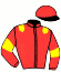 casaque portée par Gutierrez Val A. jockey du cheval de course RIONEGRO, information pmu ZETURF
