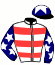casaque portée par Armand L. jockey du cheval de course SPAIN SAGE, information pmu ZETURF
