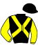 casaque portée par Leplay T. jockey du cheval de course FINCH HATTON, information pmu ZETURF