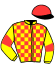 casaque portée par Gueriel J. jockey du cheval de course HAZARD D'AMOUR, information pmu ZETURF