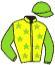 casaque portée par Blanchon I. P. jockey du cheval de course HULK DE TILLARD, information pmu ZETURF