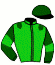 casaque portée par Gleyroux Aug. jockey du cheval de course CADET VERT, information pmu ZETURF