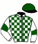 casaque portée par Paillard S. jockey du cheval de course POLYRISK, information pmu ZETURF