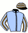 casaque portée par Franzel L. jockey du cheval de course LOKNESS DE CANDALE, information pmu ZETURF