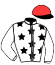 casaque portée par Mouesan H. jockey du cheval de course FLAMINGA DU PECOS, information pmu ZETURF