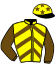 casaque portée par Guy F. jockey du cheval de course PARURE DES SABLES, information pmu ZETURF