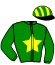 casaque portée par Androuin M. jockey du cheval de course GAZELLE D'AUTHIE (AQ), information pmu ZETURF