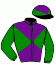 casaque portée par Velon Mlle M. jockey du cheval de course AMALNA (FR), information pmu ZETURF