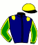 casaque portée par Ribemont D. jockey du cheval de course ENARA DE TRIOU, information pmu ZETURF