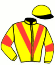casaque portée par Lemaitre A. jockey du cheval de course SUGAR DADDY, information pmu ZETURF