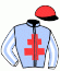 casaque portée par Fournigault G. jockey du cheval de course INDIRA DU LOISIR, information pmu ZETURF