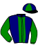 casaque portée par Asselie J. jockey du cheval de course KEMILLA LEAGABIN, information pmu ZETURF