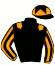casaque portée par Molins Mme Amb. jockey du cheval de course LOKI, information pmu ZETURF