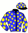 casaque portée par Marie Benj. jockey du cheval de course KATE DADDY, information pmu ZETURF