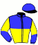 casaque portée par Castaldo M. jockey du cheval de course CHEMAR, information pmu ZETURF