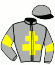 casaque portée par Grasset M. jockey du cheval de course HEIDA IMPERIALE, information pmu ZETURF