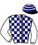 casaque portée par Frecelle Cl. jockey du cheval de course IVAN EVENING (FR), information pmu ZETURF
