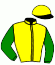 casaque portée par Lavigne Y. jockey du cheval de course HESLINE DOR, information pmu ZETURF