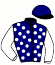 casaque portée par Abrivard M. jockey du cheval de course JOLIE NANA, information pmu ZETURF
