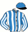 casaque portée par Mottier M. jockey du cheval de course CANTO DEI VENTI, information pmu ZETURF