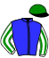 casaque portée par Gelormini G. jockey du cheval de course HANDY BOURBON, information pmu ZETURF