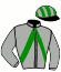casaque portée par Duvaldestin Th. jockey du cheval de course JUST DE L'OISON, information pmu ZETURF