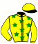 casaque portée par Souchet W. jockey du cheval de course GAINFUL DELO, information pmu ZETURF