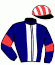 casaque portée par Mottier M. jockey du cheval de course JOYABELLA, information pmu ZETURF
