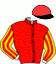casaque portée par Di Nardo A. jockey du cheval de course AKELA PAL FERM, information pmu ZETURF
