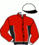 casaque portée par Ouvrie F. jockey du cheval de course CYRANO DE B., information pmu ZETURF
