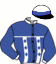 casaque portée par Abrivard M. jockey du cheval de course BLUE EYES BAR, information pmu ZETURF
