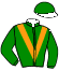 casaque portée par D'haenens N. jockey du cheval de course PRODUCER BOLETS, information pmu ZETURF
