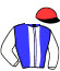 casaque portée par Abrivard M. jockey du cheval de course HAMADOR BUROIS, information pmu ZETURF