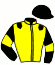 casaque portée par Ouvrie F. jockey du cheval de course EBERTON, information pmu ZETURF