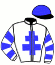 casaque portée par Thomain D. jockey du cheval de course JOY JENILOU, information pmu ZETURF