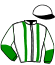casaque portée par Gelormini G. jockey du cheval de course BELZEBU'JET, information pmu ZETURF casaque portée par Gelormini G. jockey du cheval de course BELZEBU'JET, information pmu ZETURF