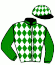 casaque portée par Bazire J. M. jockey du cheval de course DONNER AMOUR, information pmu ZETURF