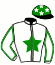 casaque portée par Dromigny T. jockey du cheval de course LIBERTINE DJOB, information pmu ZETURF