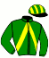 casaque portée par Saussaye V. jockey du cheval de course LOVELY KOOL, information pmu ZETURF