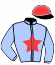 casaque portée par Bazire N. jockey du cheval de course JAMAICA D'AURCY, information pmu ZETURF