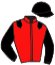casaque portée par Gelormini G. jockey du cheval de course G.K.JUSTUS, information pmu ZETURF